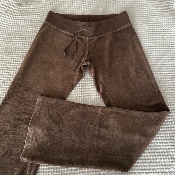 Vintage Y2K Express Women's Low Rise Velour Pull On Drawstring Track Pants M - Picture 1 of 4